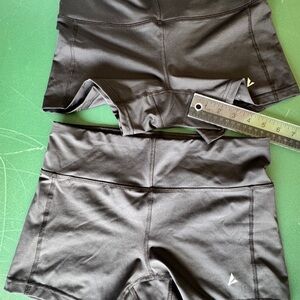 Black Women's Athletic Shorts 2 pair spandex 3” inseam size small. Volleyball